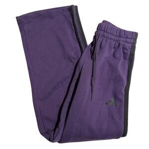 Adidas Sweatpants XS Purple Women's Fleece Joggers Stripe Athletic Lounge Pants